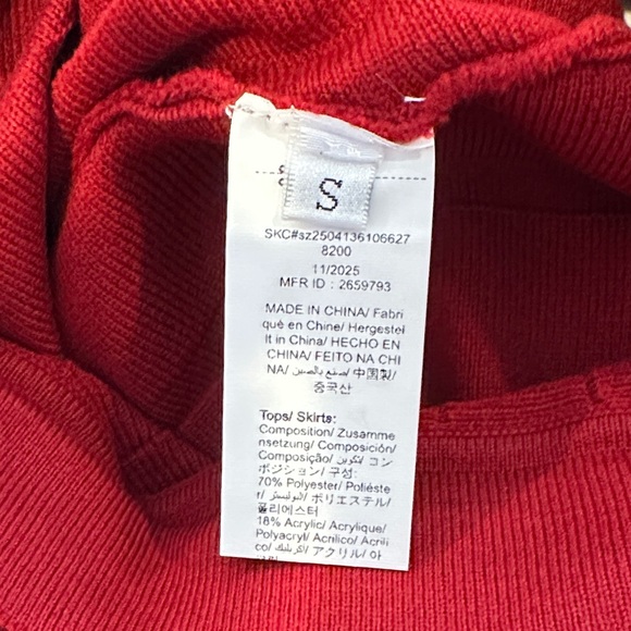 Stylish Red Cardigan and Skirt Ensemble - Picture 5 of 6